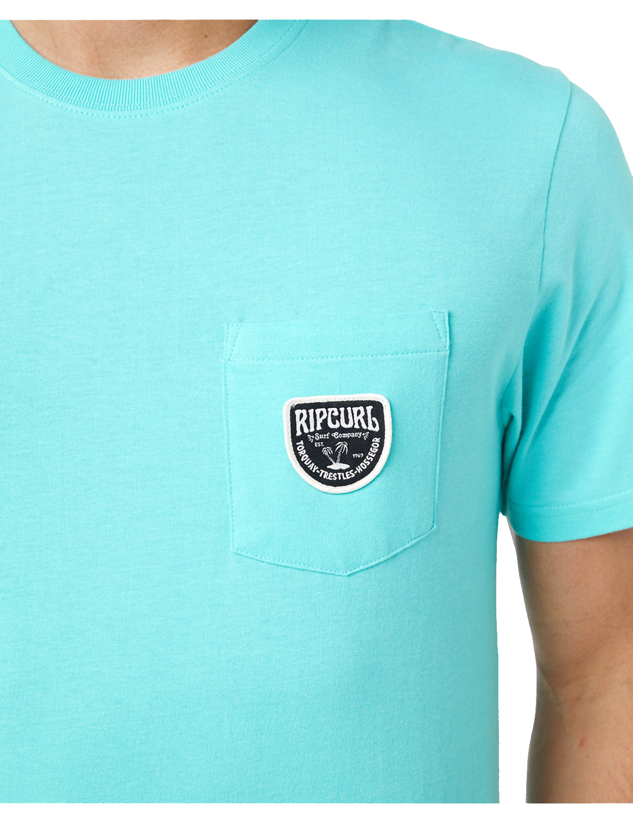 Rip Curl Badge Short Sleeve T-Shirt in Aqua