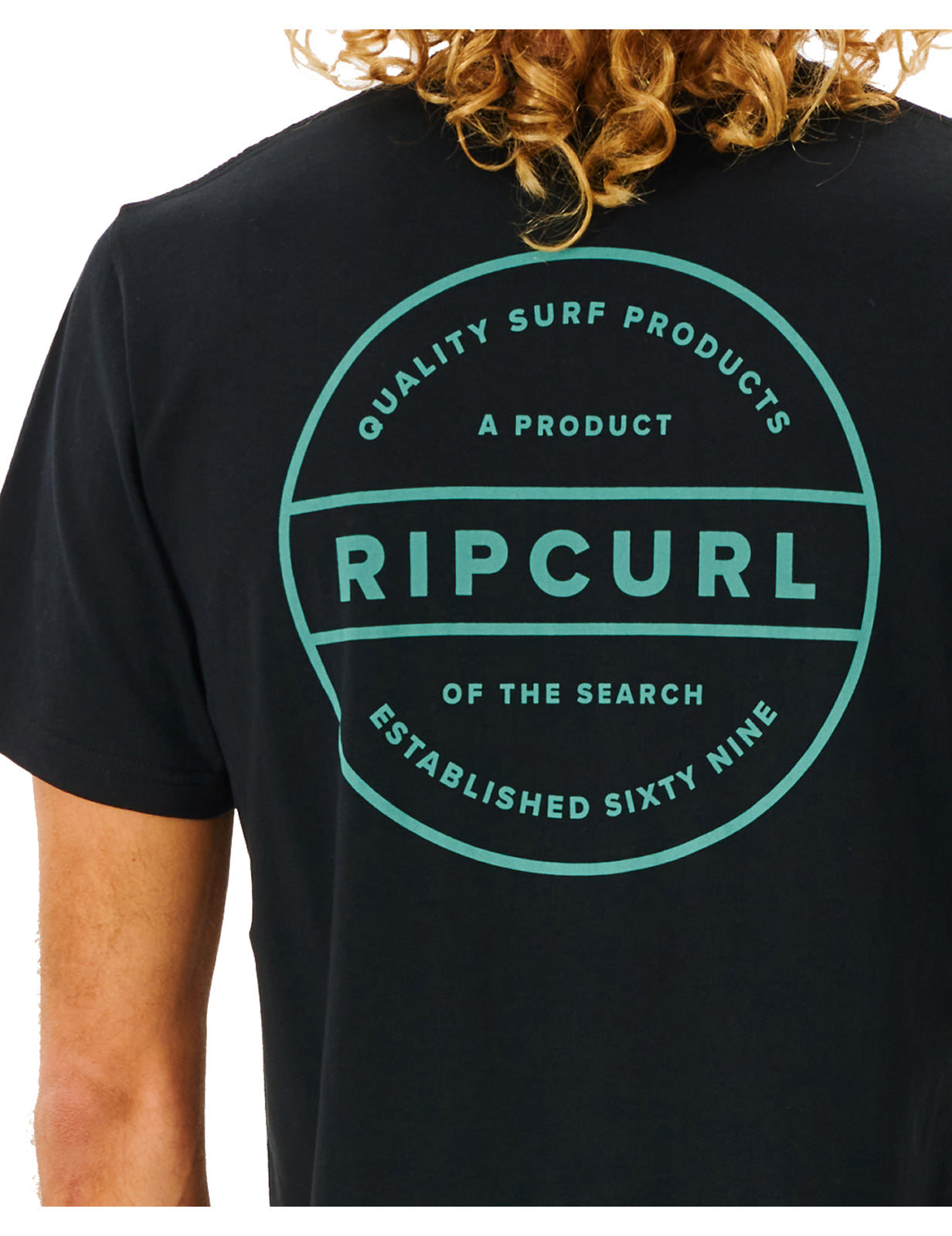 Rip Curl – Re Entry – Kurzärmliges T-Shirt in Schwarz