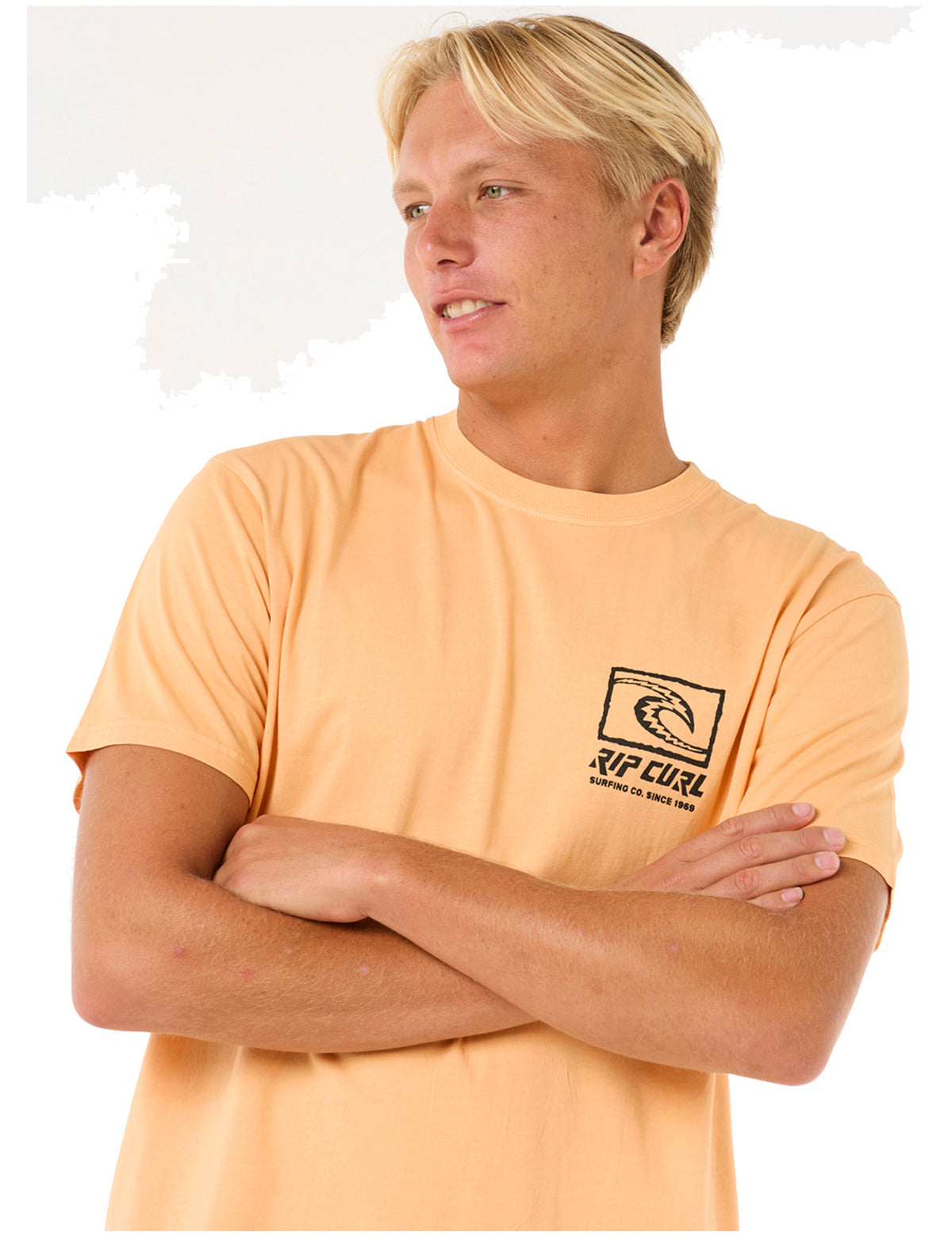 Rip Curl Raw Energy Trad Short Sleeve T-Shirt in Mandarin Zest