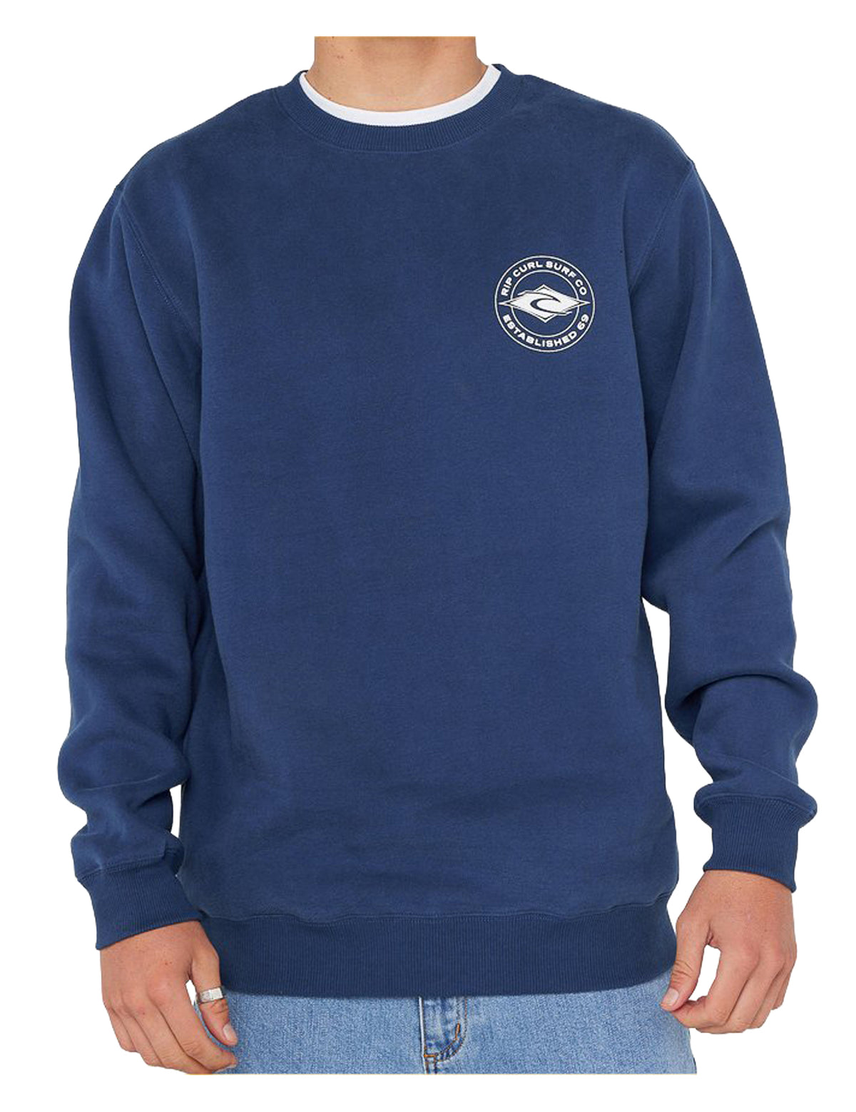 Rip Curl Staple Crew Sweatshirt in Light Navy