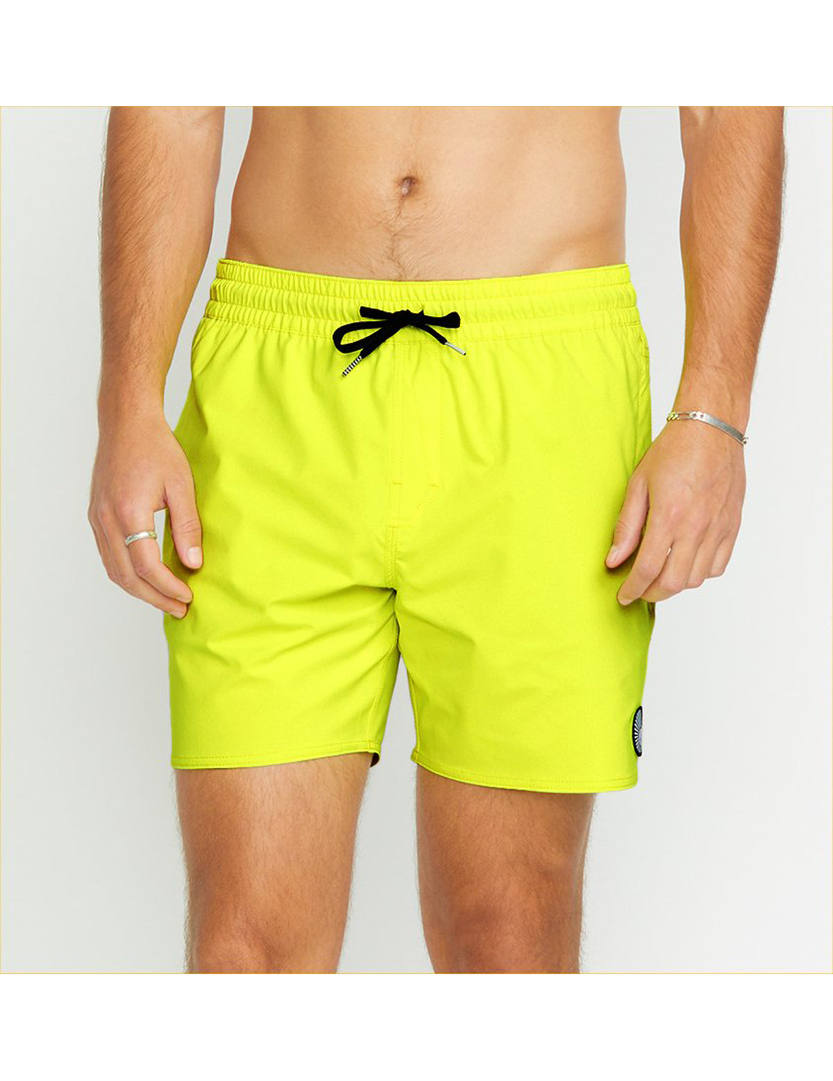 Volcom Lido Solid Trunk 16 Elasticated Boardshorts in Tennis Ball
