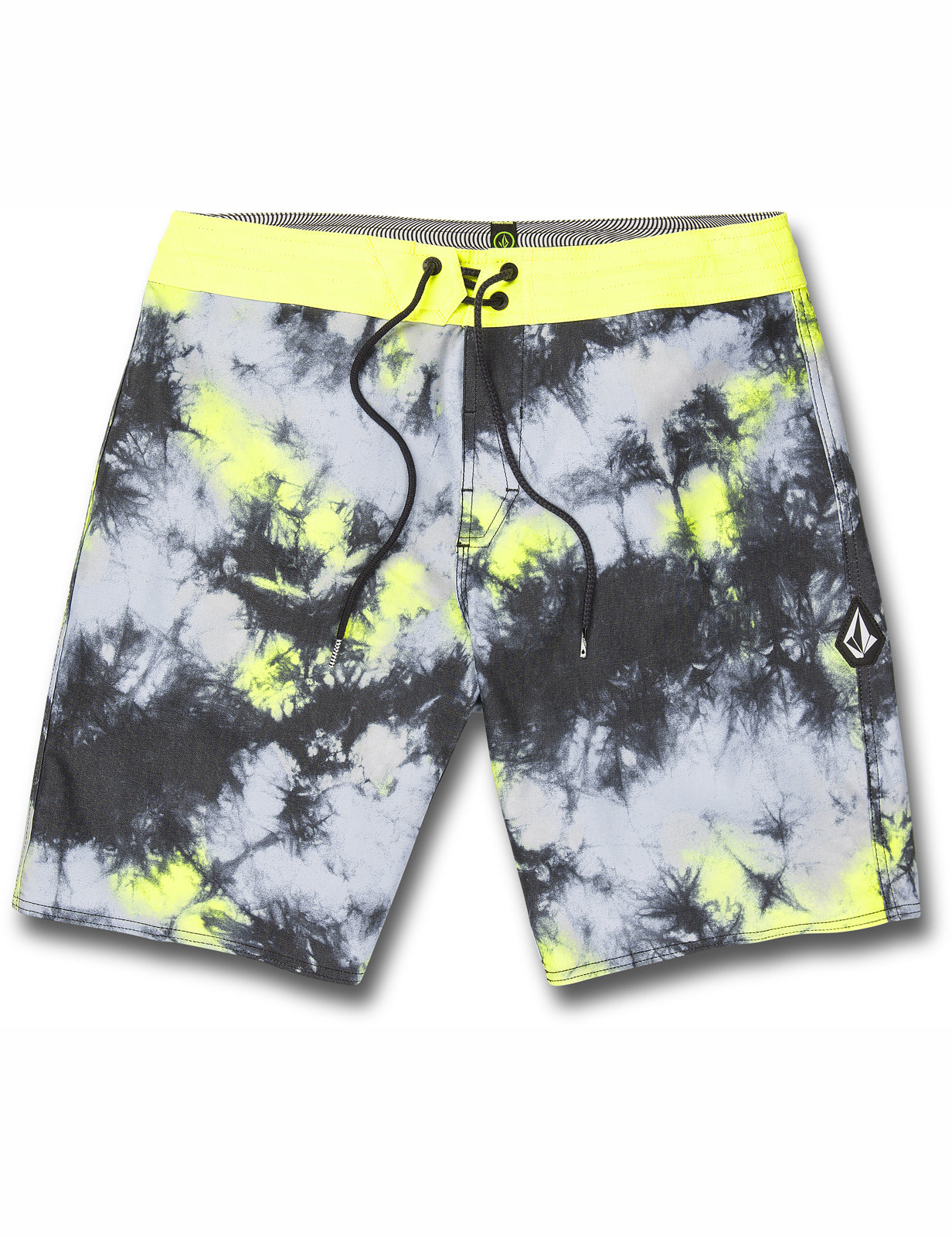 Volcom – Saturate Stoney 19 – Boardshorts in Limettengrün mit Batikmuster