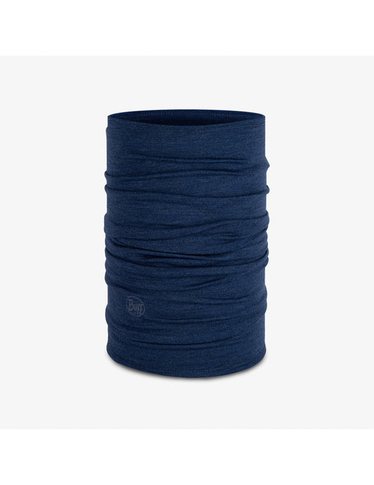 Buff Merino Midweight Neck Warmer in Melange Cobalt