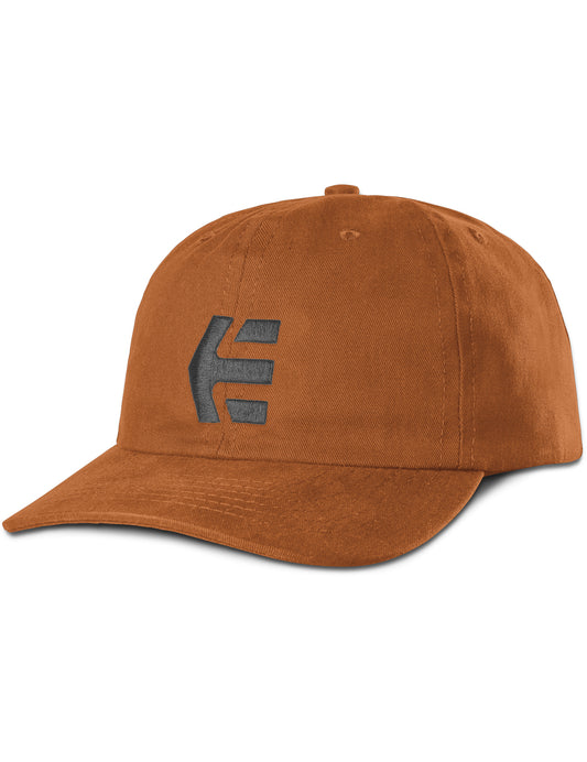 Etnies Icon Destruct Snapback Curved Peak Cap in Rust