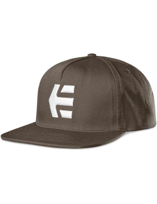 Etnies Icon Snapback Flat Peak Cap in Chocolate