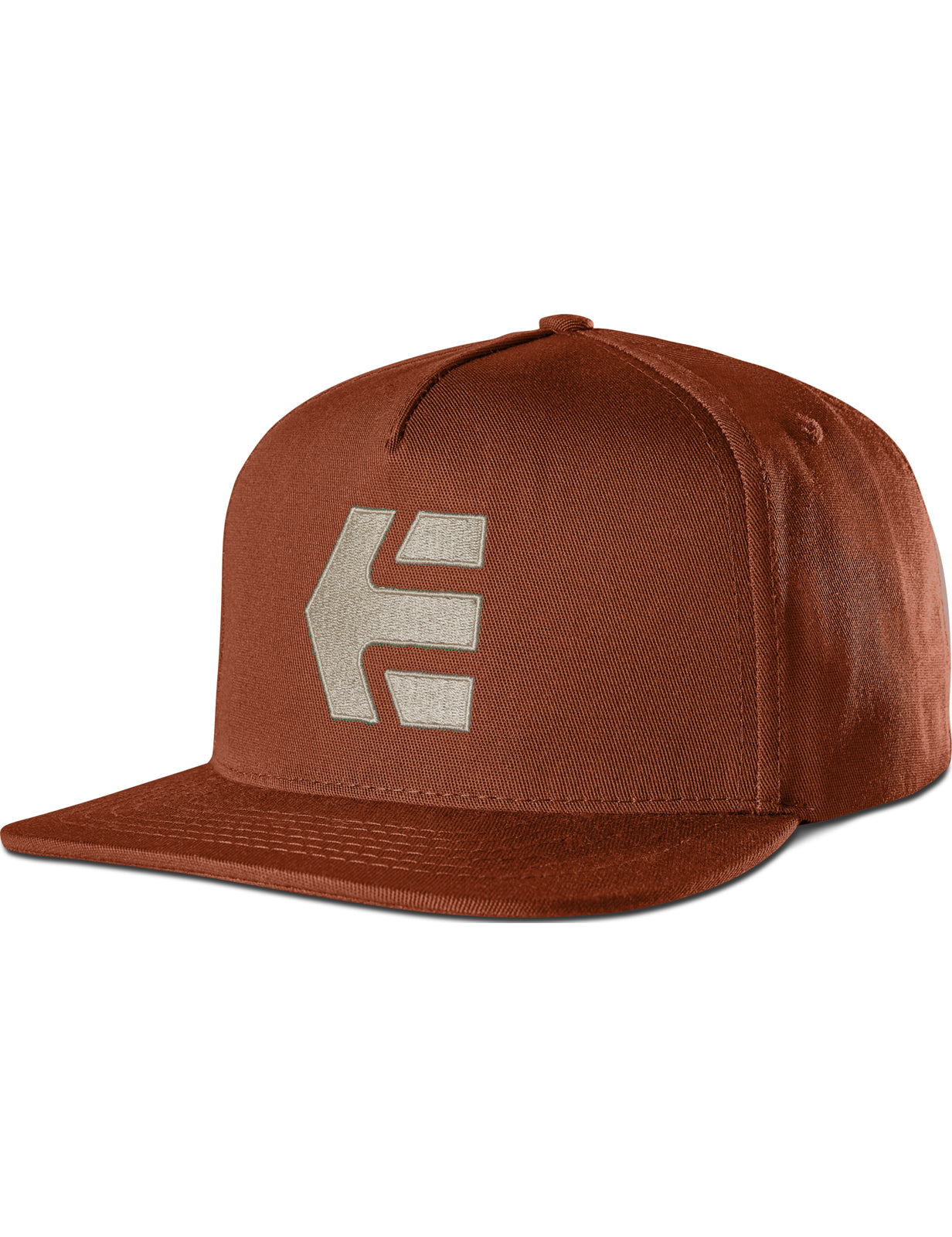 Etnies Icon Snapback Flat Peak Cap in Rust