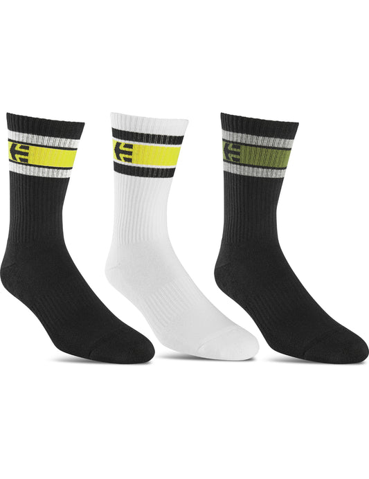 Etnies Stencil 3 Pack Crew Socks in Assorted