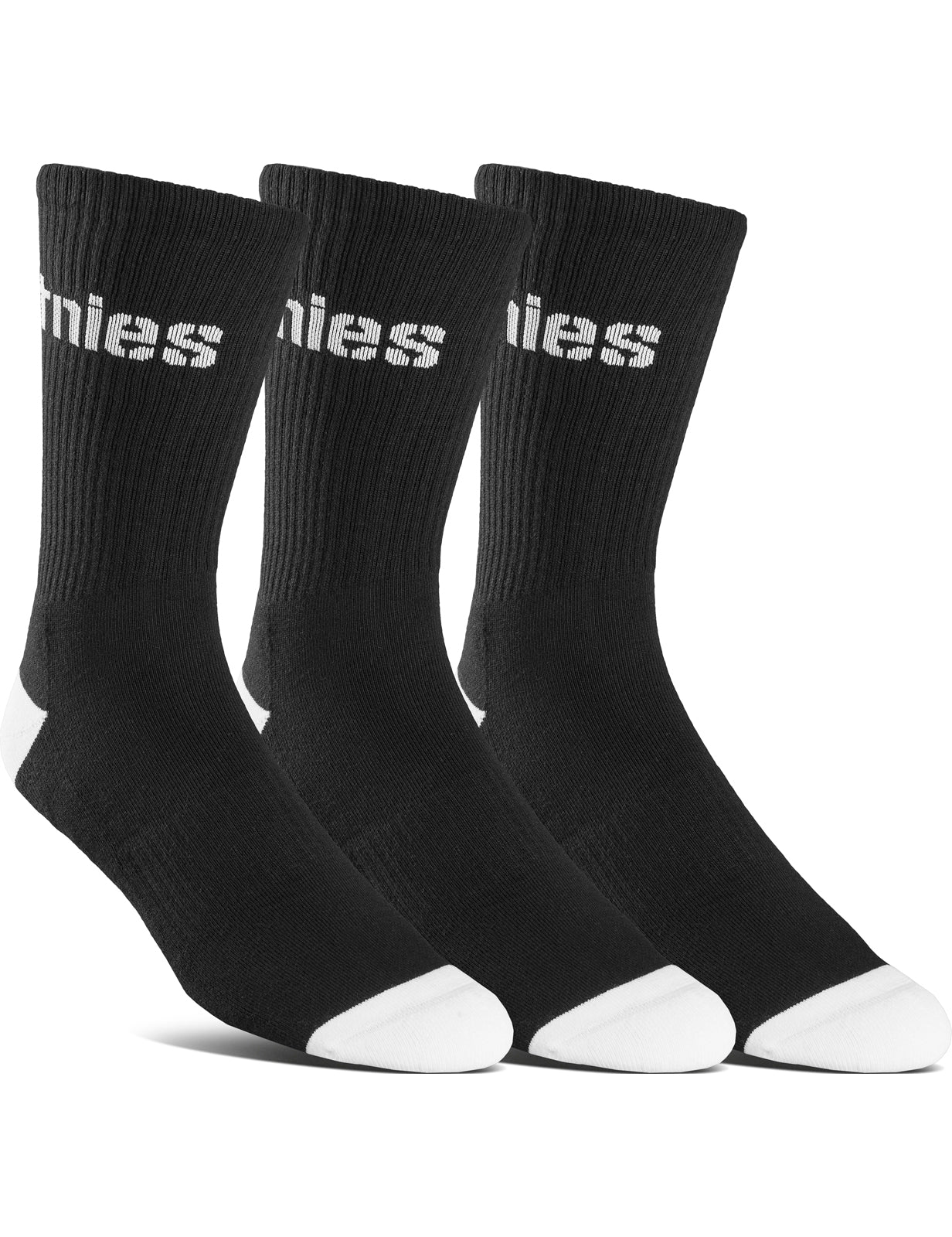 Etnies Stencil Icon 3-Pack Crew Socks in Black