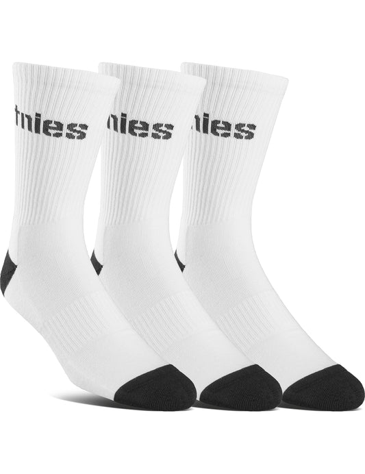 Etnies Stencil Icon 3-Pack Crew Socks in White