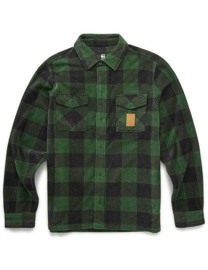 Etnies Woodsman Fleece Long Sleeve Shirt in Olive