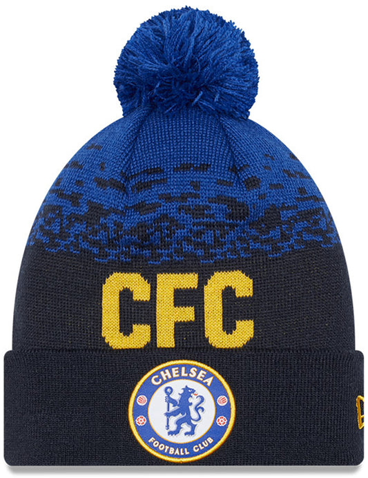 New Era Chelsea Marl Wordmark Bobble Hat in Navy