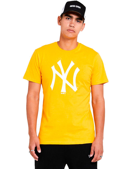 New Era New York Yankees MLB Seasonal Team Logo Short Sleeve T-Shirt in A Gold