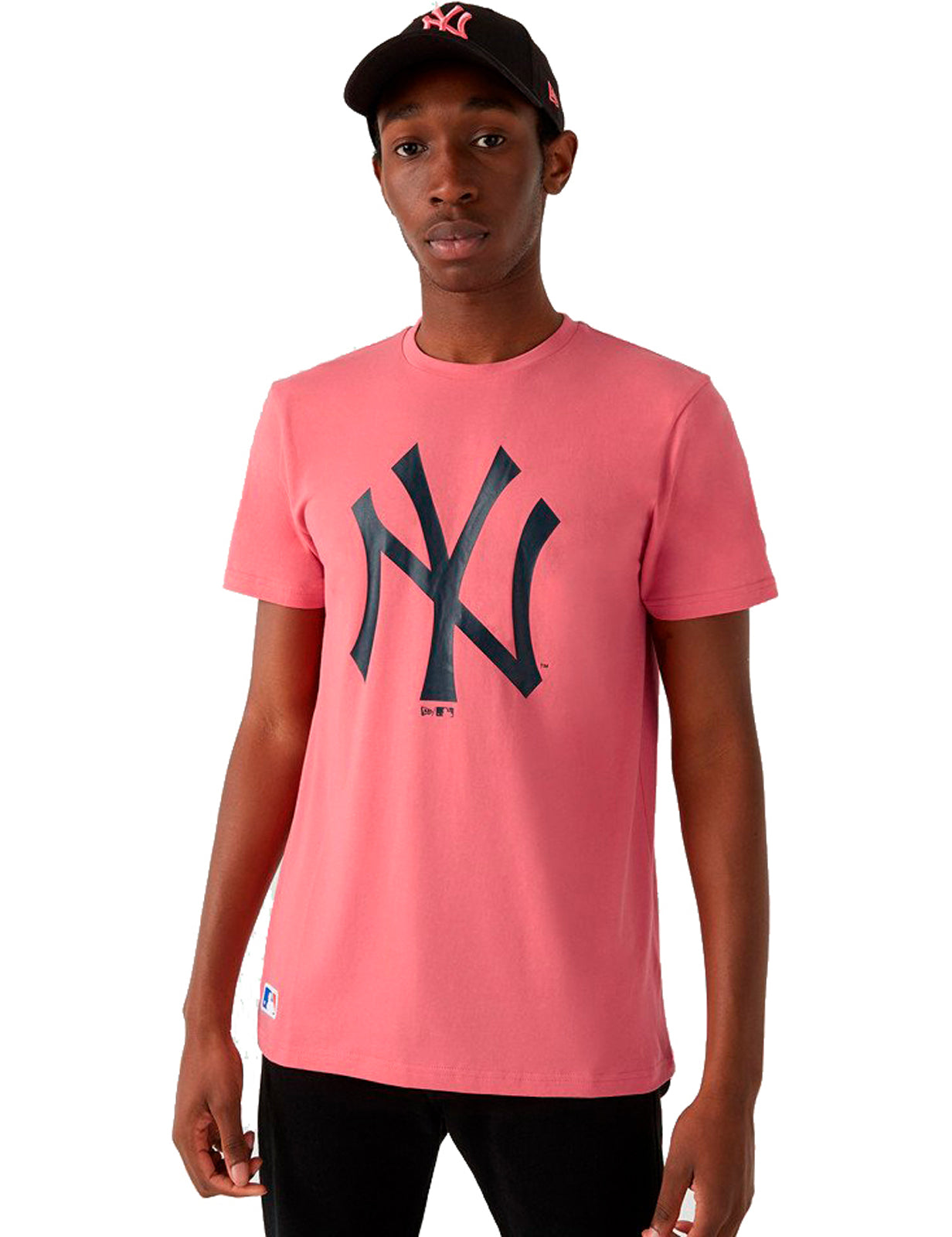 New Era New York Yankees MLB Seasonal Team Logo Short Sleeve T-Shirt in Pink Lift