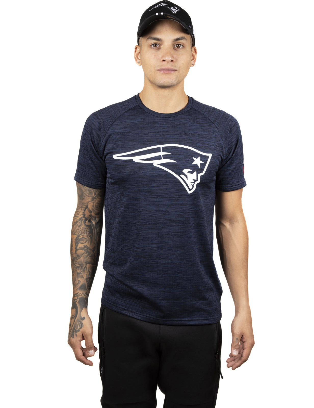 New Era New England Patriots NFL Engineered Raglan Short Sleeve T-Shirt in Oceanside Blue