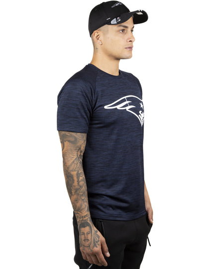 New Era New England Patriots NFL Engineered Raglan Short Sleeve T-Shirt in Oceanside Blue