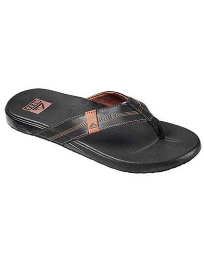 Reef Cushion Phantom Leather Sandals in Coffee Black