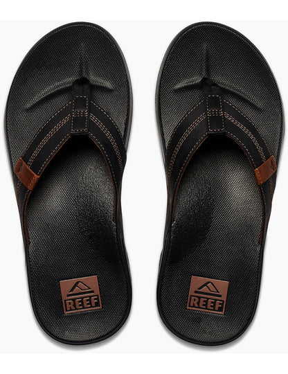 Reef Cushion Phantom Leather Sandals in Coffee Black