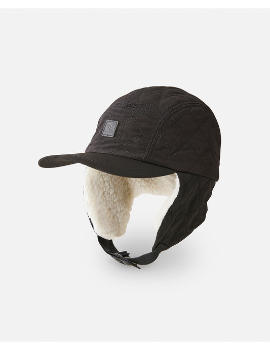 Rip Curl Anti Series Arctic Earflap Curved Peak Cap in Black