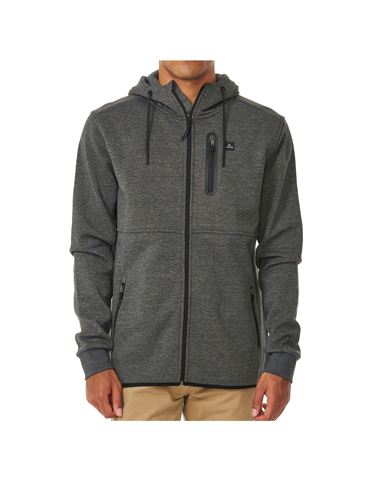 Rip Curl Anti Series Departed Full Zip Fleece in Charcoal Marle