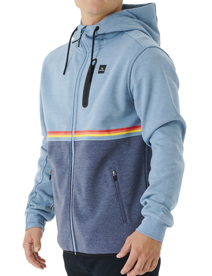 Rip Curl Anti Series Departed Full Zip Fleece in Dusty Blue