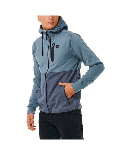 Rip Curl Anti Series Departed Full Zip Fleece in Mineral Blue