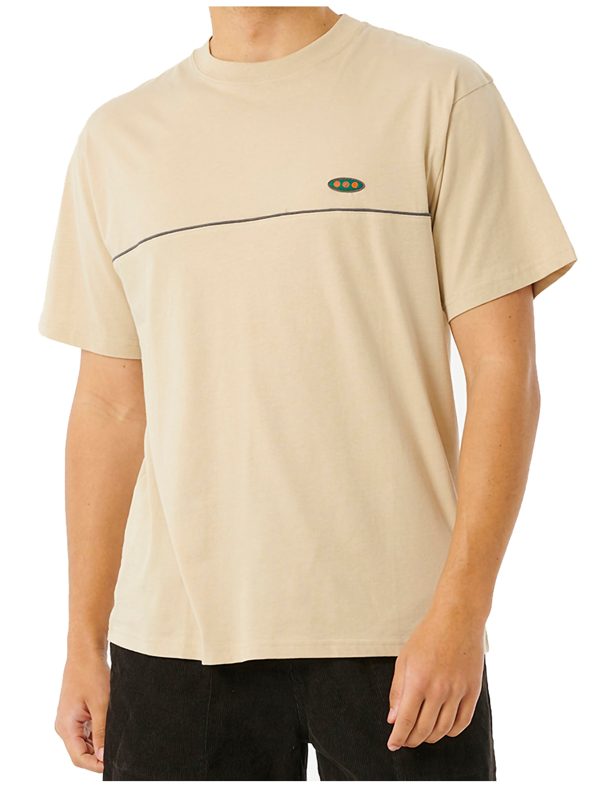 Rip Curl – Archive Piping – Kurzärmliges T-Shirt in Zement