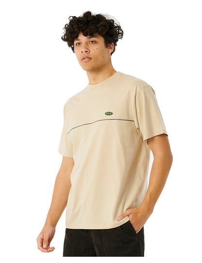 Rip Curl – Archive Piping – Kurzärmliges T-Shirt in Zement