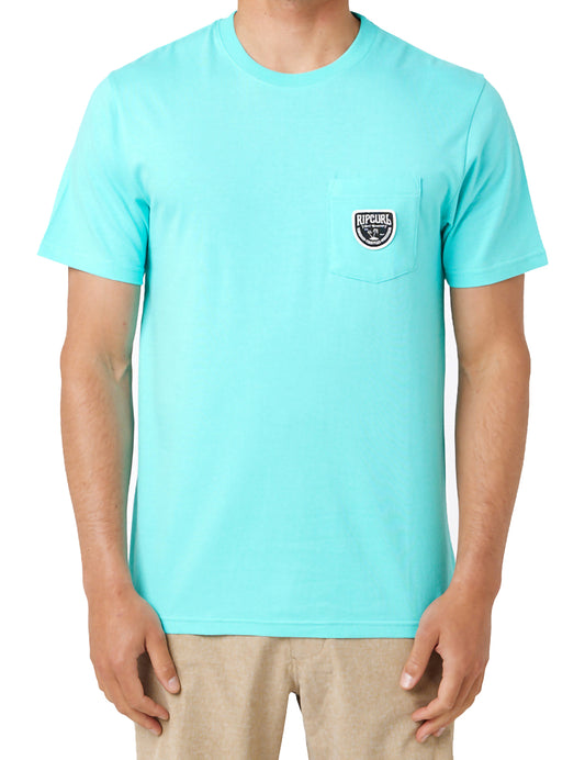 T-shirt à manches courtes Rip Curl Badge en turquoise