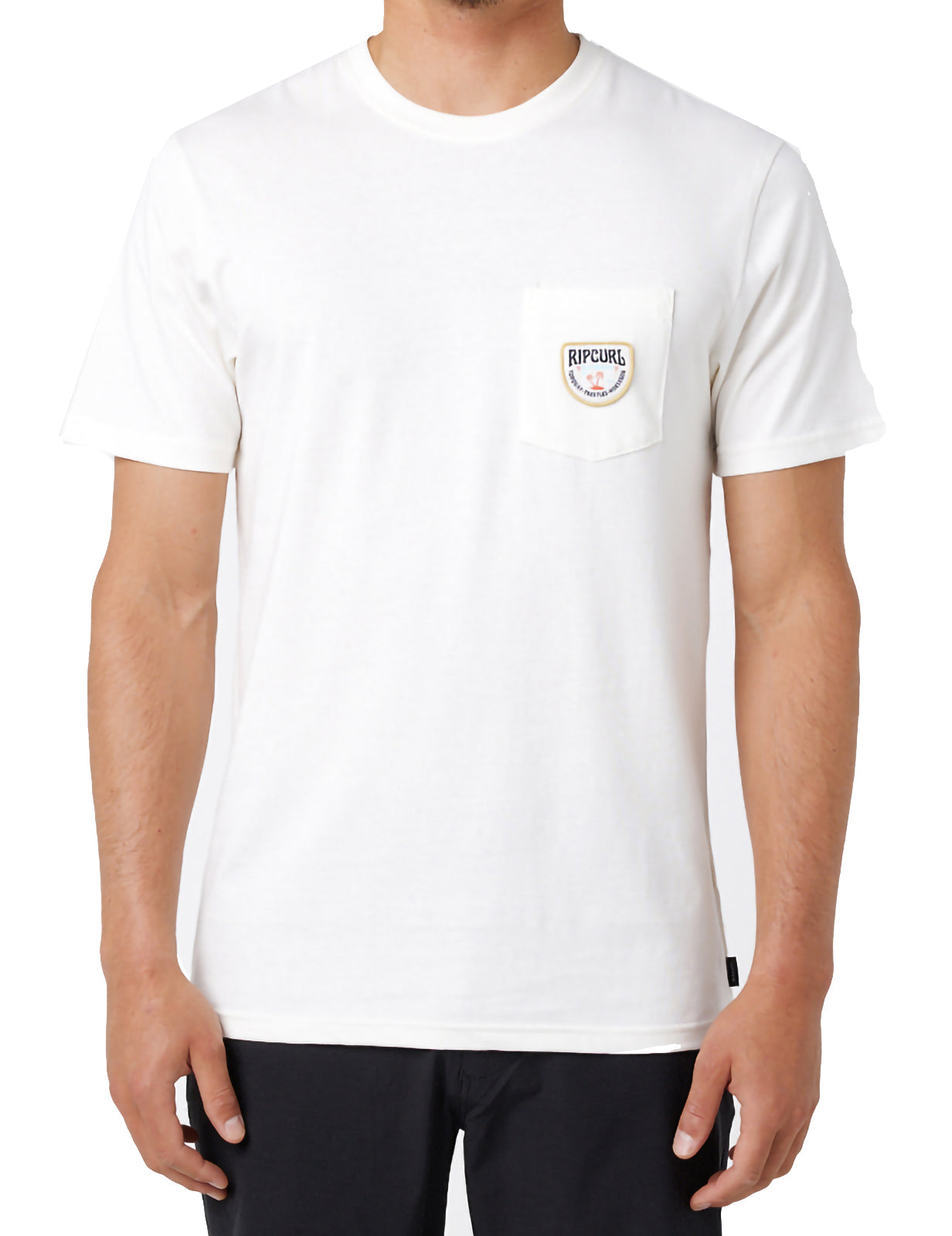 Rip Curl Badge Short Sleeve T-Shirt in Bone