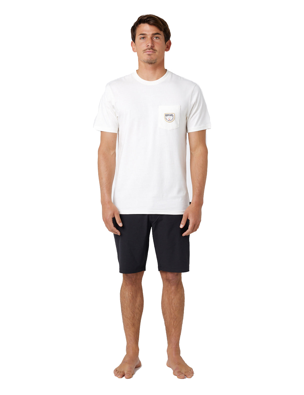 Rip Curl Badge Short Sleeve T-Shirt in Bone