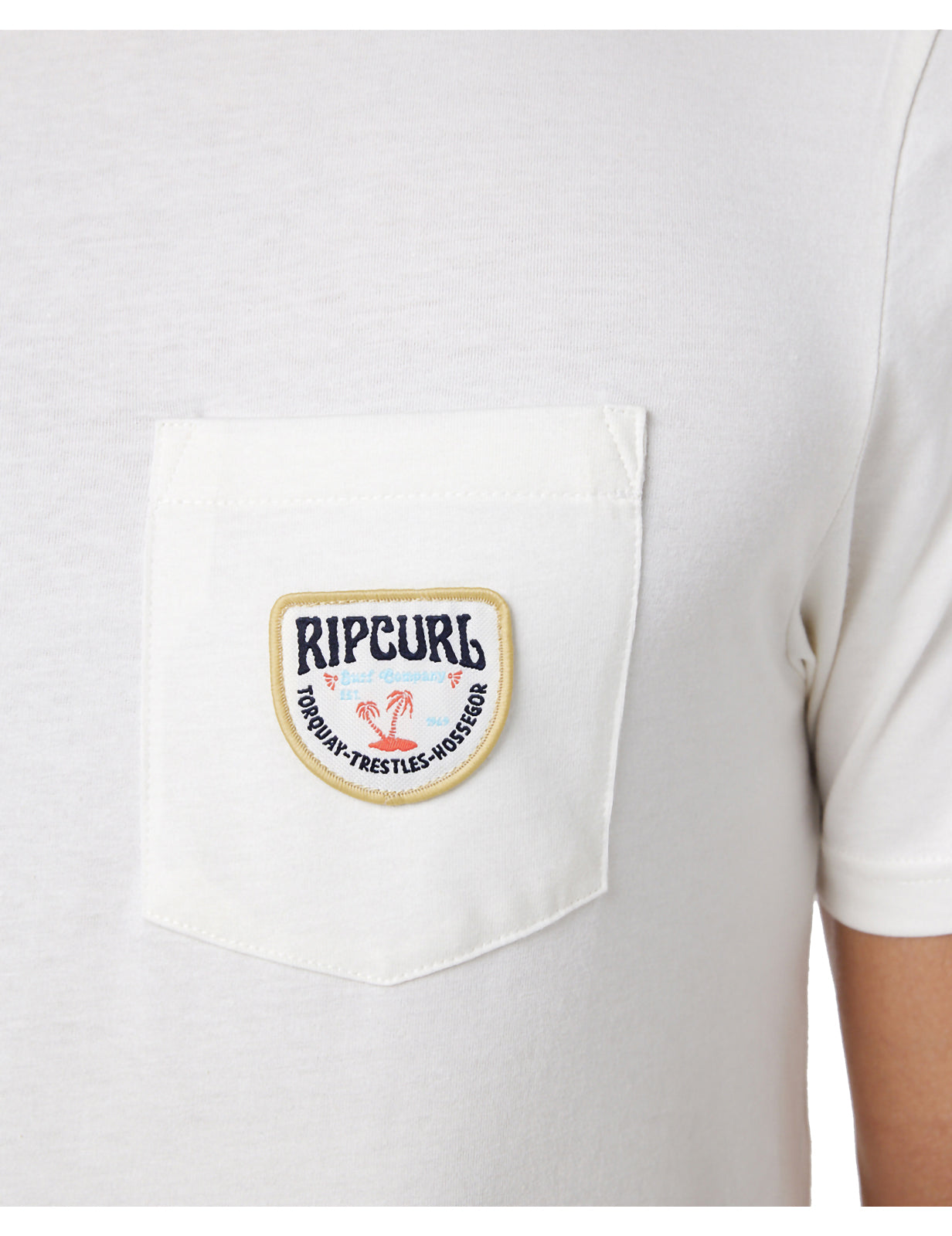 Rip Curl Badge Short Sleeve T-Shirt in Bone