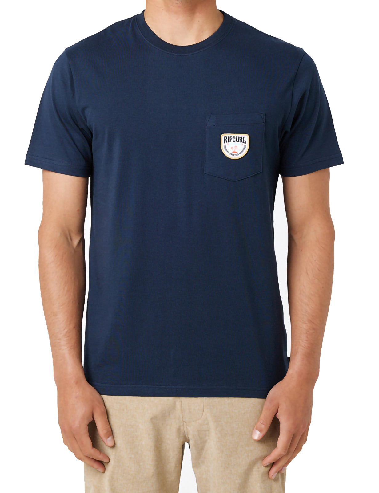 Rip Curl Badge Short Sleeve T-Shirt in Dark Navy