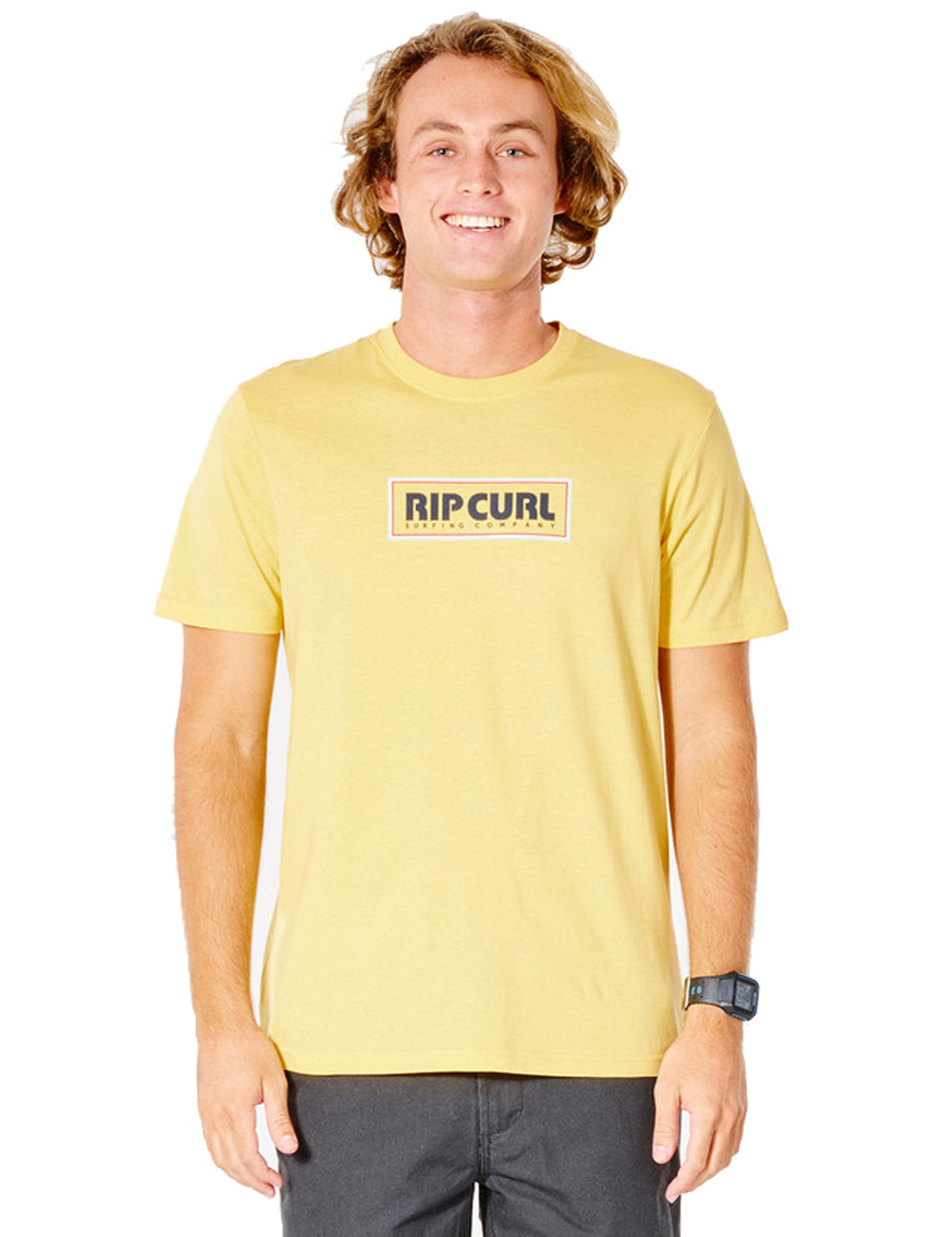 Rip Curl Big Mumma Icon Short Sleeve T-Shirt in Retro Yellow