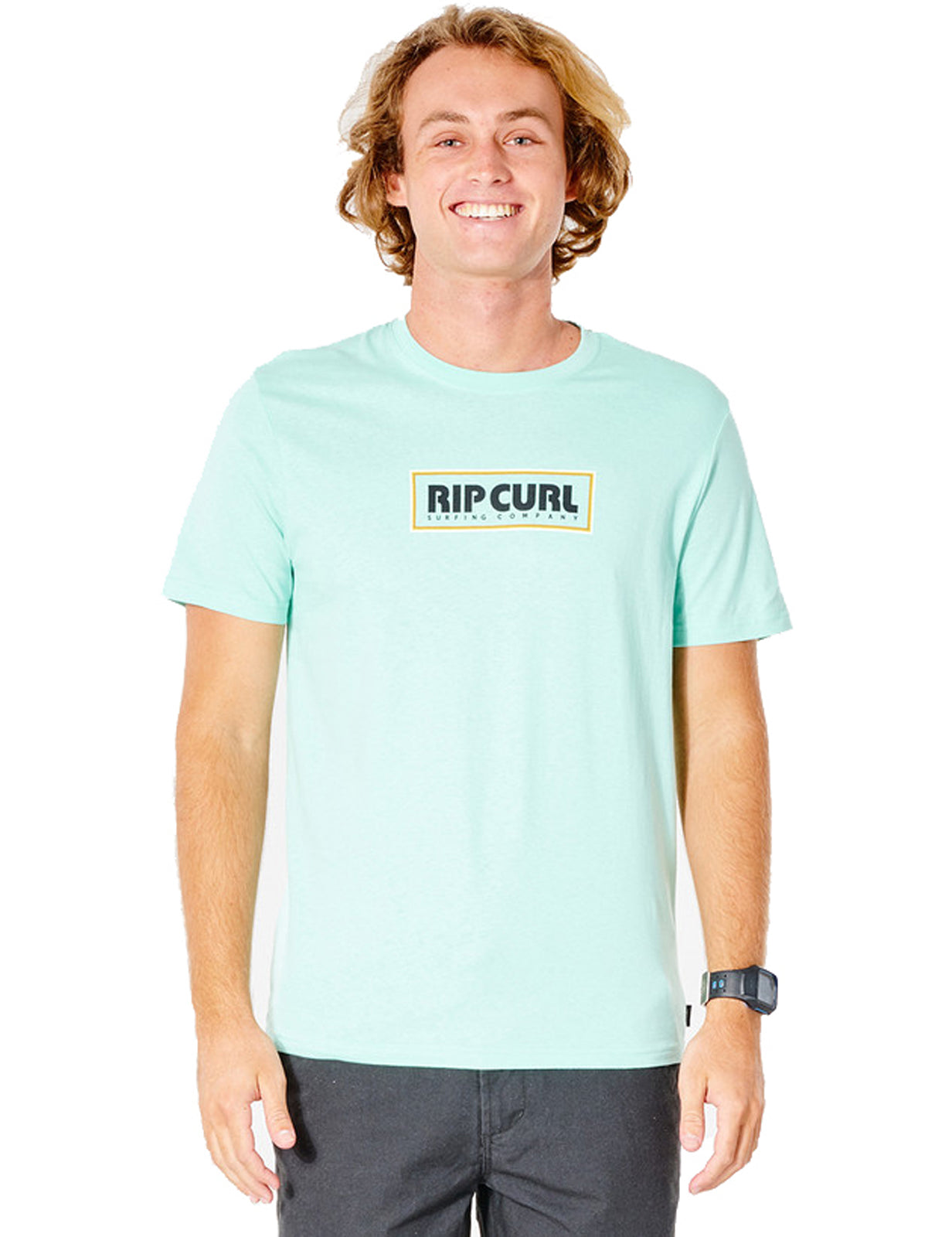 Rip Curl Big Mumma Icon Short Sleeve T-Shirt in Washed Aqua