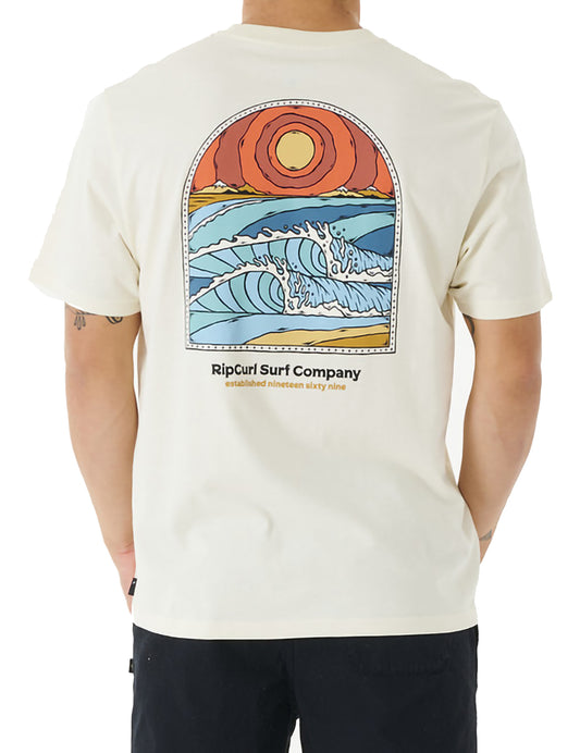 Rip Curl Blazed And Tubed Short Sleeve T-Shirt in Bone