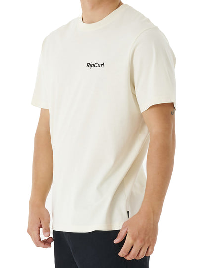 Rip Curl Blazed And Tubed Short Sleeve T-Shirt in Bone