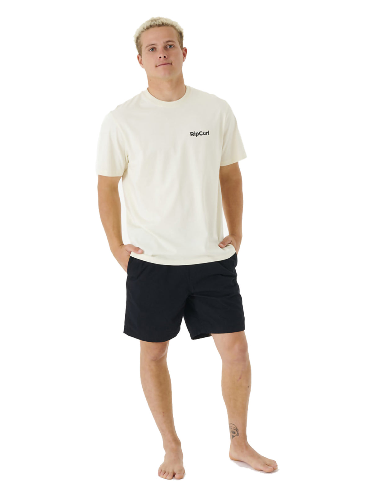 Rip Curl Blazed And Tubed Short Sleeve T-Shirt in Bone