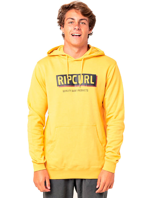 Rip Curl Boxed Hooded Pop Over Pullover Hoody in Mustard