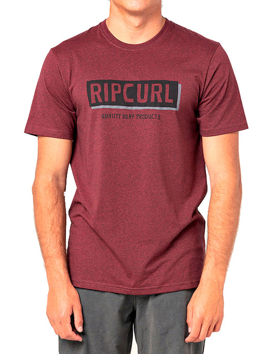 Rip Curl Boxed Short Sleeve T-Shirt in Maroon Marle