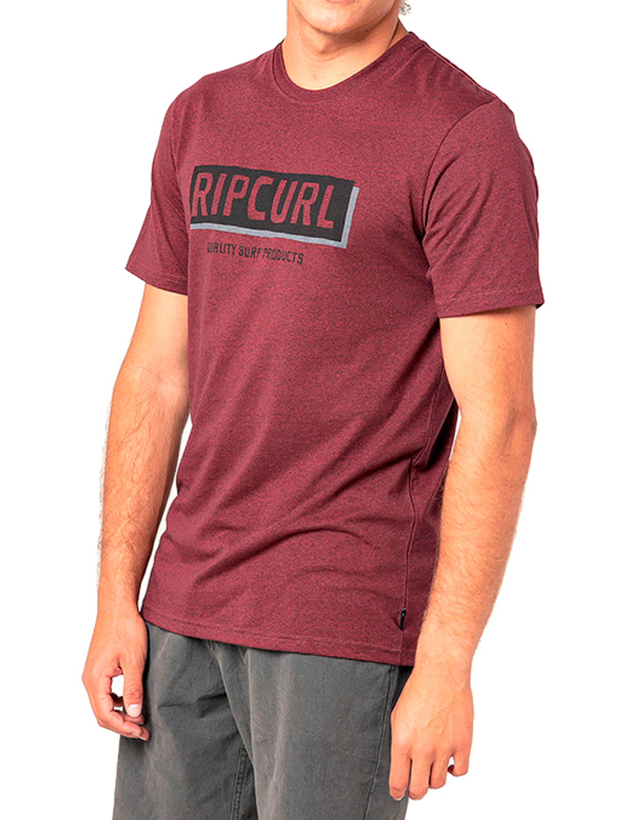 Rip Curl Boxed Short Sleeve T-Shirt in Maroon Marle