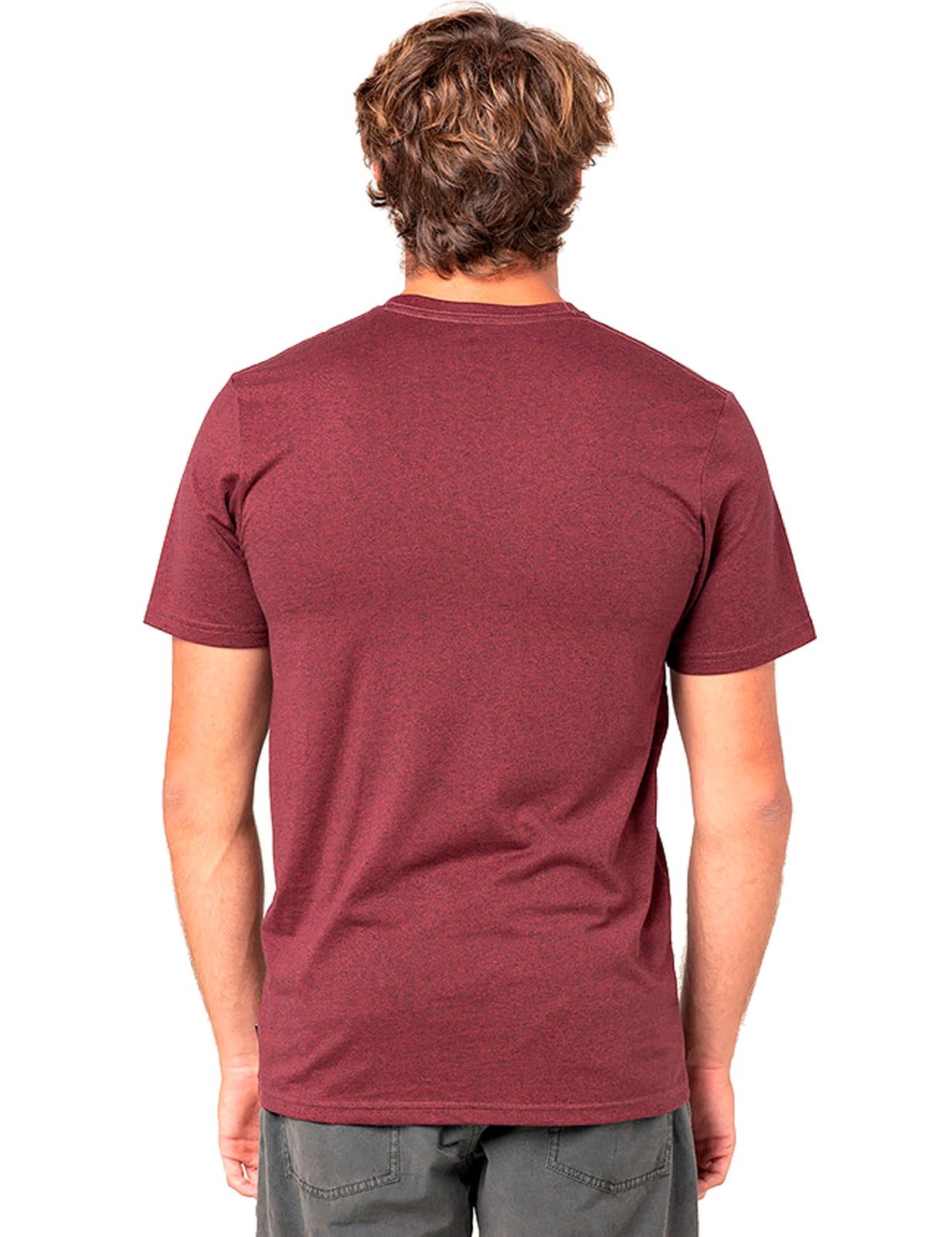 Rip Curl Boxed Short Sleeve T-Shirt in Maroon Marle