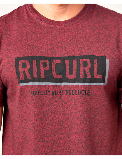 Rip Curl Boxed Short Sleeve T-Shirt in Maroon Marle