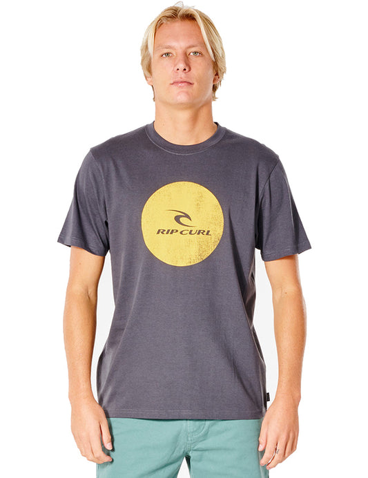 Rip Curl Corp Icon Short Sleeve T-Shirt in Washed Black