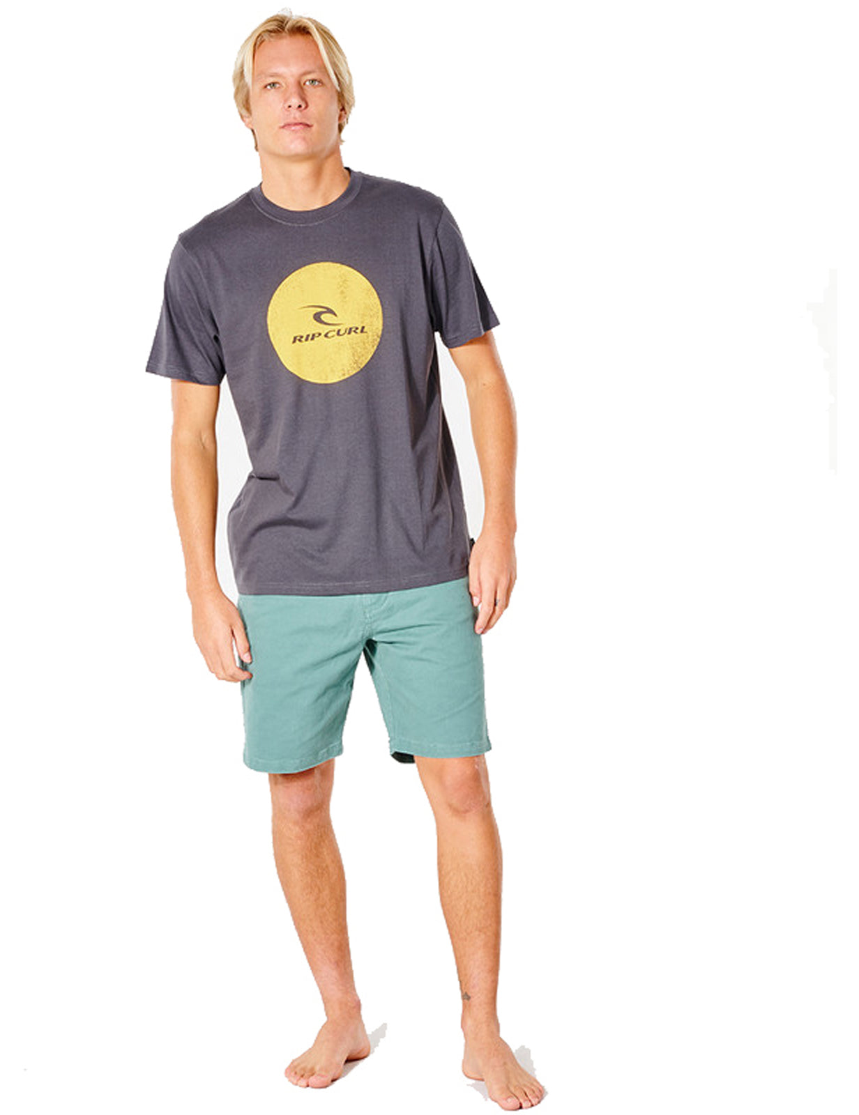 Rip Curl Corp Icon Short Sleeve T-Shirt in Washed Black