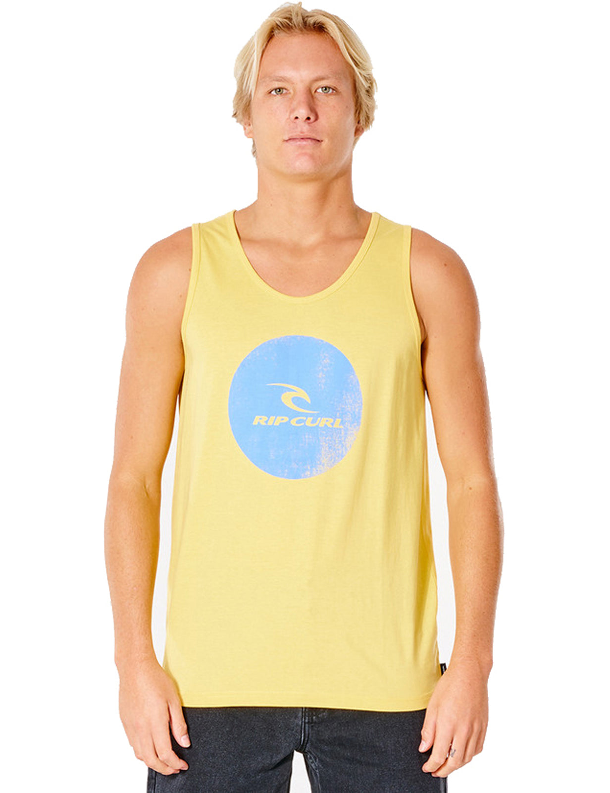 Rip Curl Corp Icon Sleeveless T-Shirt in Retro Yellow