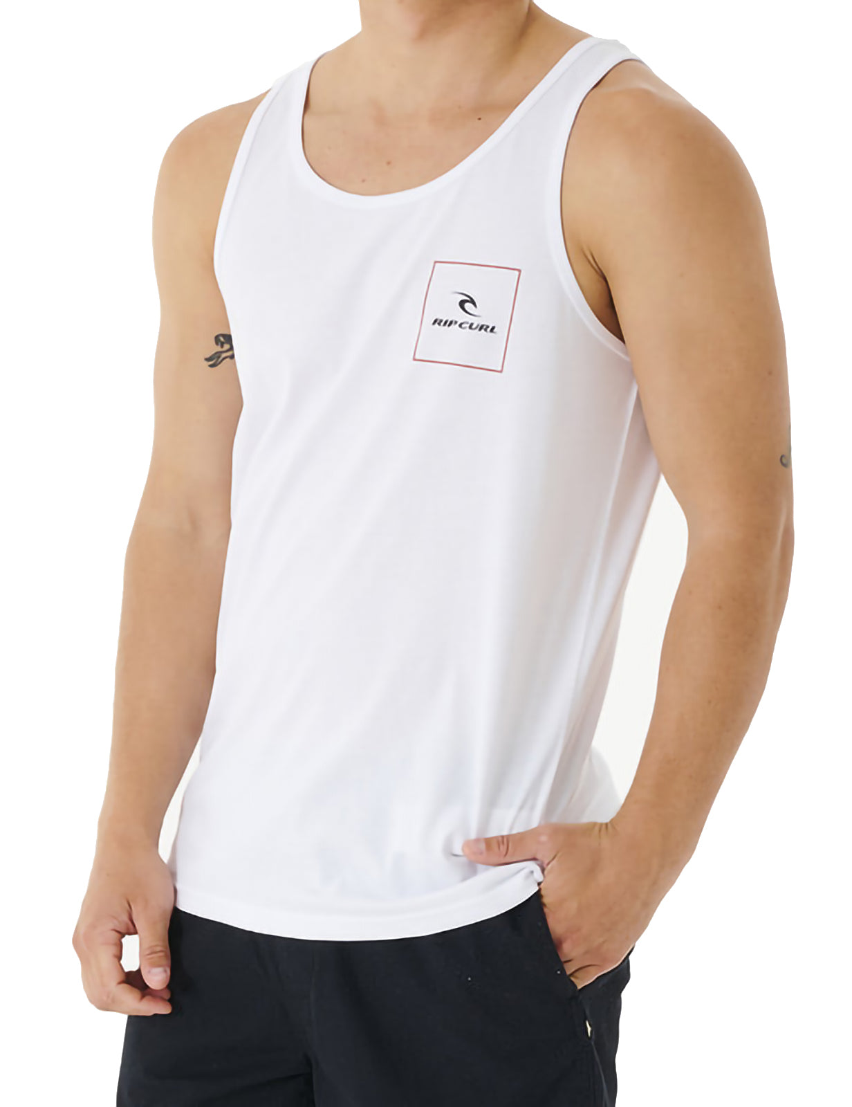 Rip Curl Corp Icon Sleeveless T-Shirt in White