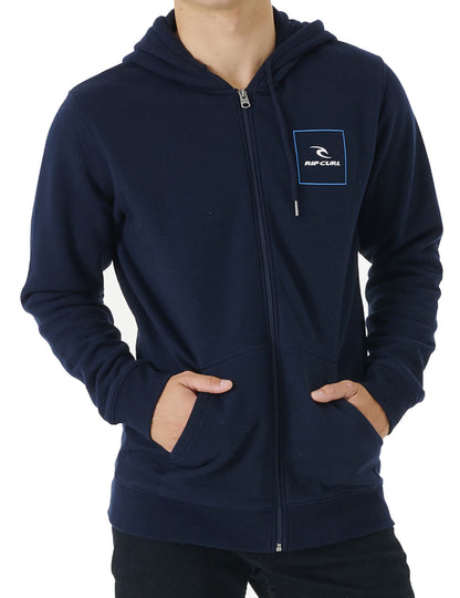 Rip Curl Corp Icon Zipped Hoody in Navy