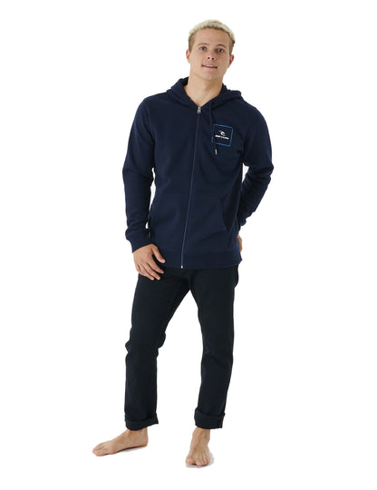 Rip Curl Corp Icon Zipped Hoody in Navy