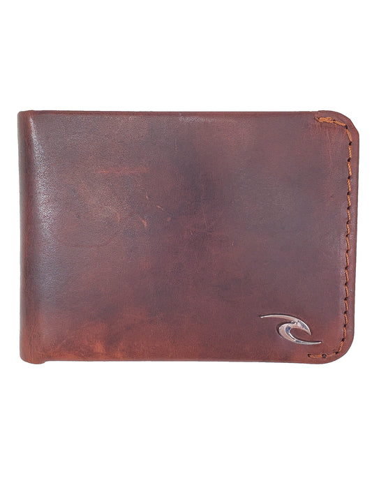 Rip Curl Corpo RFID Slim Leather Wallet in Cognac