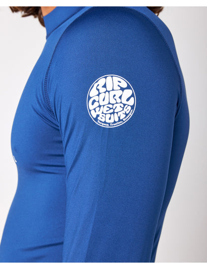 Rip Curl Corps Long Sleeve Rash Vest in Navy